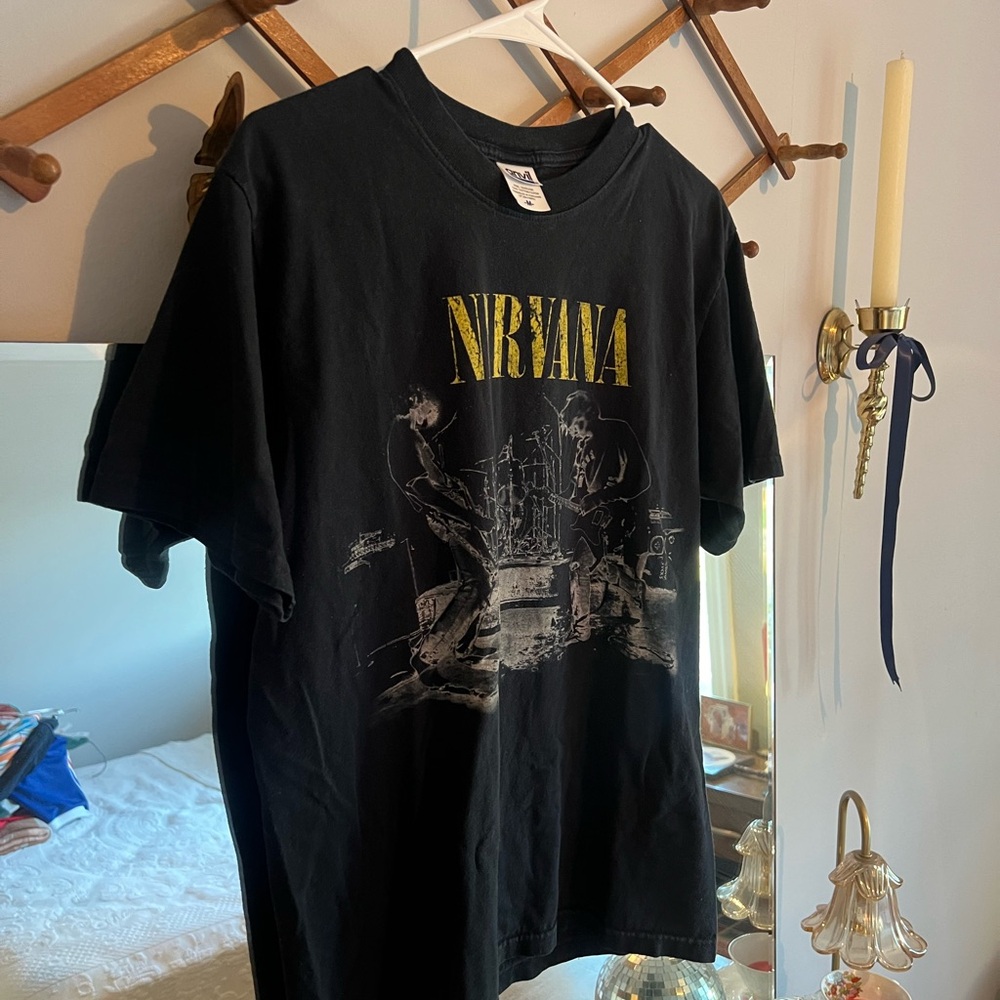 Vintage 2006 Anvil Nirvana Black Graphic T-Shirt